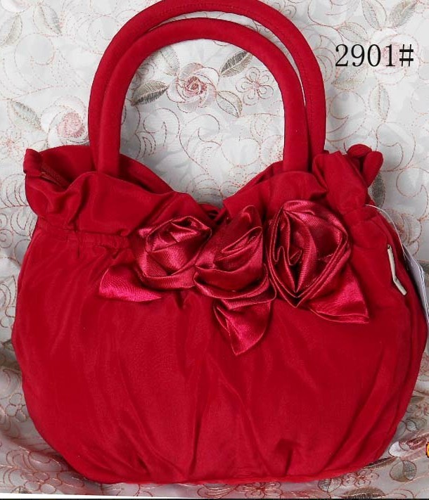 persik kulit Polyester untuk tas wanita merah