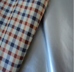 Polyester pongé Argent Tissu caoutchouté